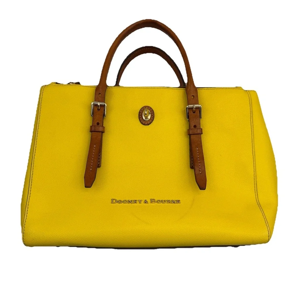 Dooney & Bourke Claremont Miller Yellow‎ Leather Satchel Purse Handbag